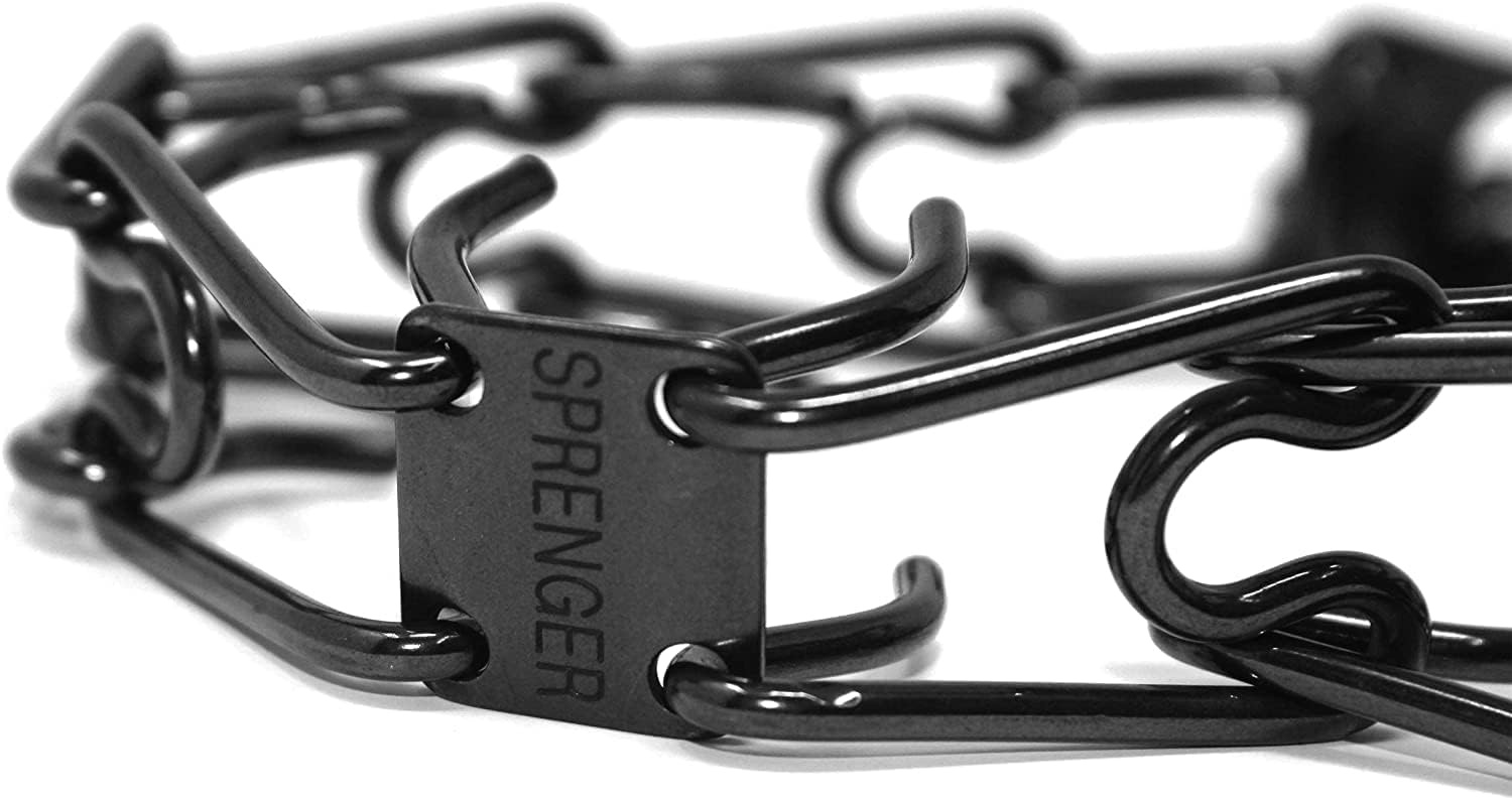 image:imageHerm Sprenger UltraPlus Black Stainless Steel Dog Prong Training Collar 225mm Prongs x 16 Overall Length Neck Size up to 13 in23 in 58 cm x 32 mm
