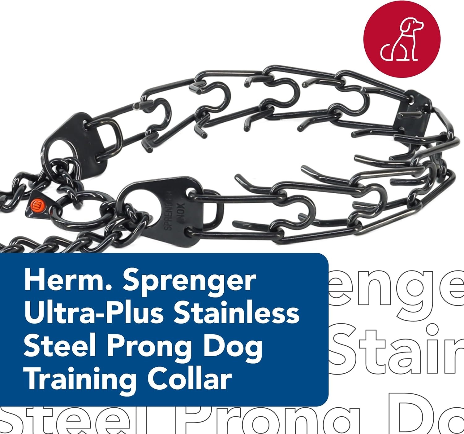 image:imageHerm Sprenger UltraPlus Black Stainless Steel Dog Prong Training Collar 225mm Prongs x 16 Overall Length Neck Size up to 13 in325 mm x 18 22 Pack of 1