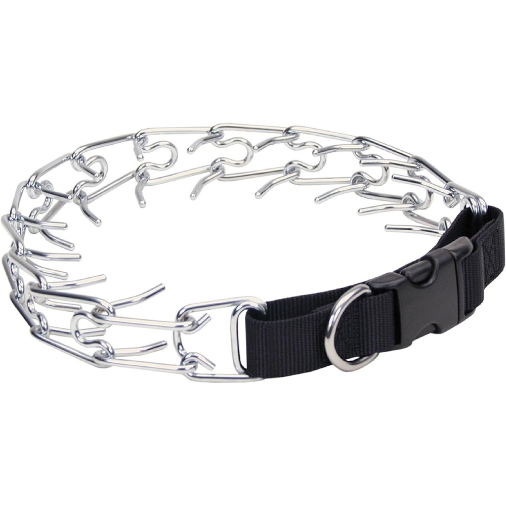 image:imageCoastal Pet Titan EasyOn Dog Prong Training Collar with Buckle Durable Metal Training Collar for Dogs with Side Release Buckle Black 3 mm x 18Black