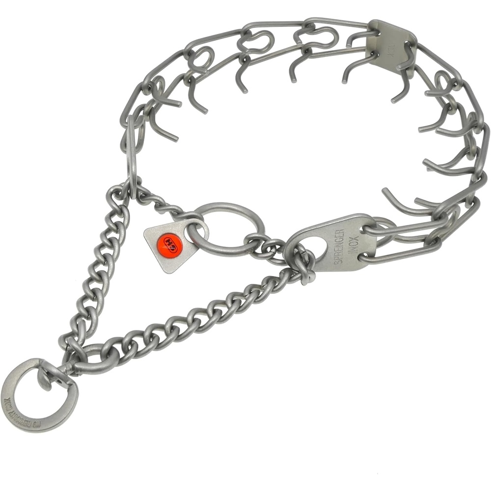 image:imageHerm Sprenger UltraPlus Black Stainless Steel Dog Prong Training Collar 225mm Prongs x 16 Overall Length Neck Size up to 13 in16in x 225mm neck size up to 13 in Matte