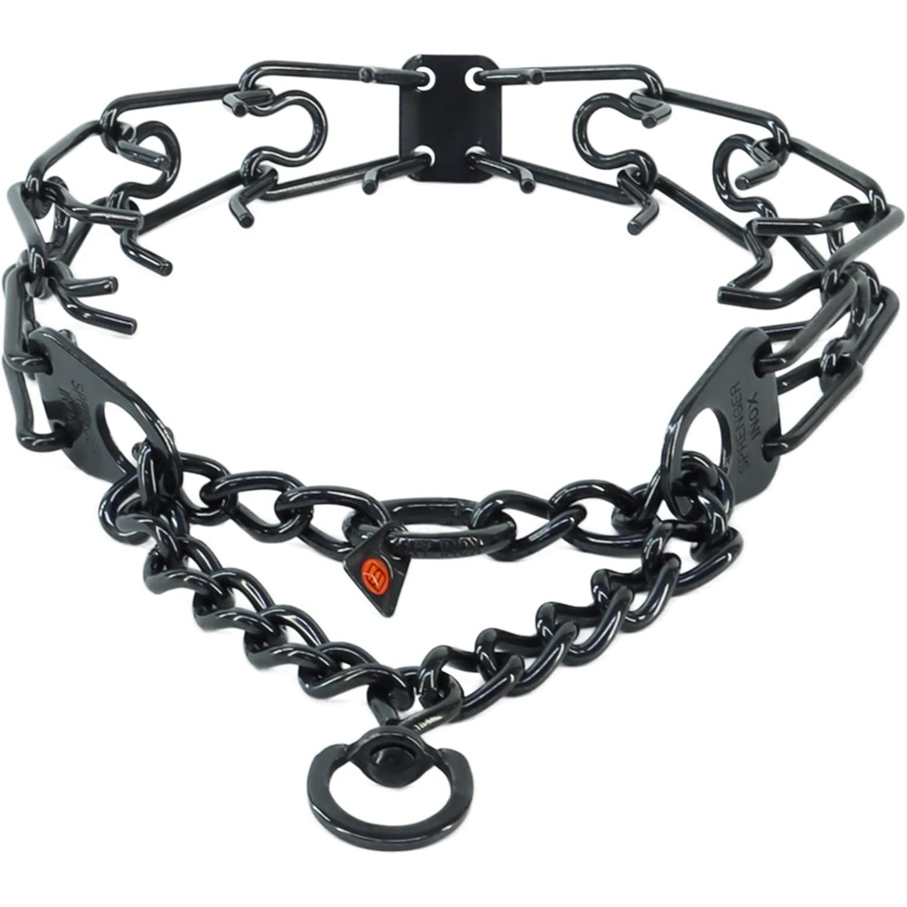 image:imageHerm Sprenger UltraPlus Black Stainless Steel Dog Prong Training Collar 225mm Prongs x 16 Overall Length Neck Size up to 13 in225 mm x 12 16 Pack of 1