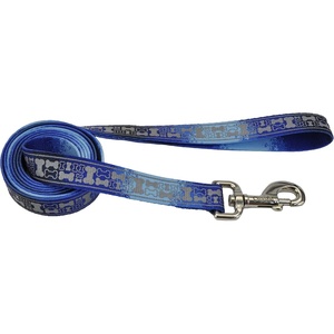 image:imageCoastal  Lazer Brite  LazerBrite Patterned Leash Blue Multi Bone 1 x 6Blue Multi Bone