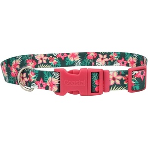 image:imageCoastal Pet Styles Adjustable Dog Collar  Stylish Patterned Fabrics  SnapLock Buckle  Adjustable Dog Collar  for Small Medium or Large Dogs  Hunter Tropical Flower  38 x 0812