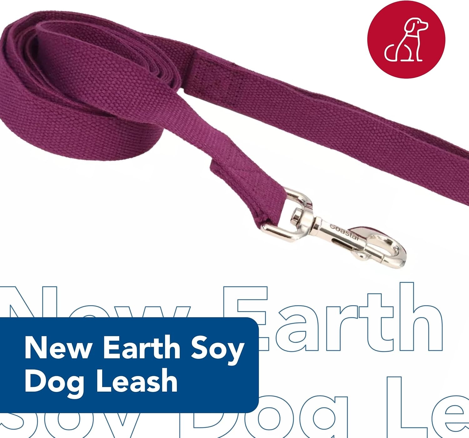 image:imageCoastal New Earth Soy Dog Leash Fuchsia 58 x 06Forest