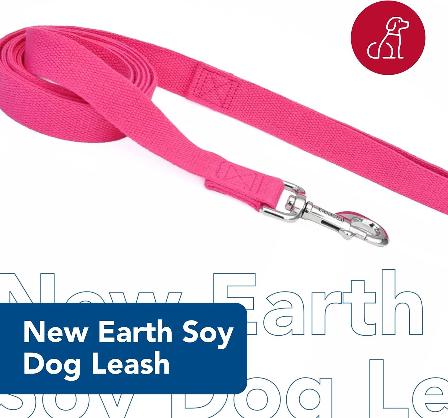 image:imageCoastal New Earth Soy Dog Leash Fuchsia 58 x 06Fuchsia