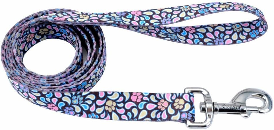 image:imageCoastal Styles Dog Leash Vibrant and Trendy Dog Leash Green and Pink Hunter Tropical Flower Print 38 x 6Special Brown Paw