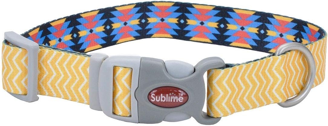 image:imageCoastal Sublime Adjustable Dog Collar Aztec Yellow Chevron 1 12 x 1826Yellow Chevron Aztec