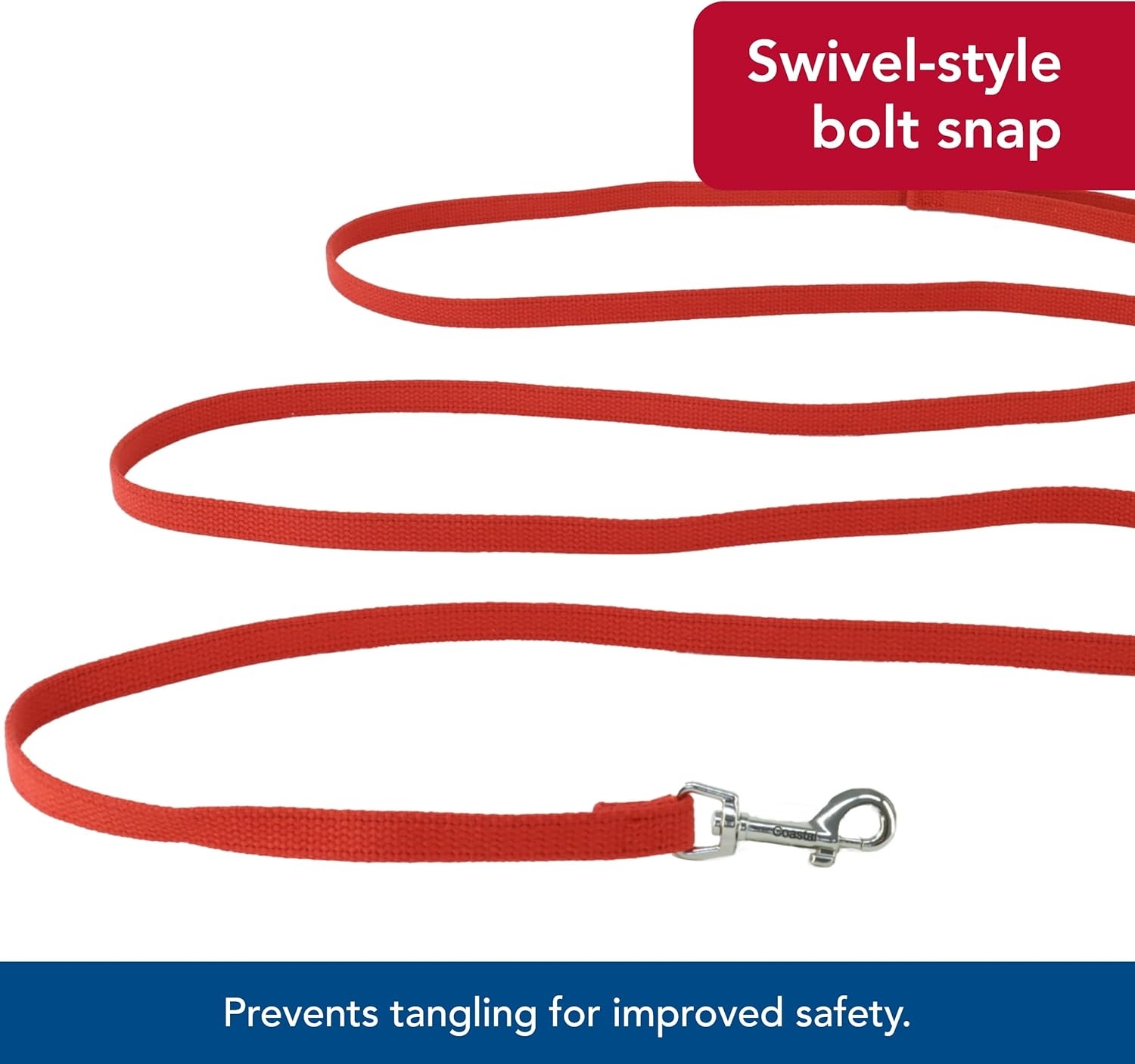 image:imageCoastal Cotton Web Training Dog Leash Red 20 ft
