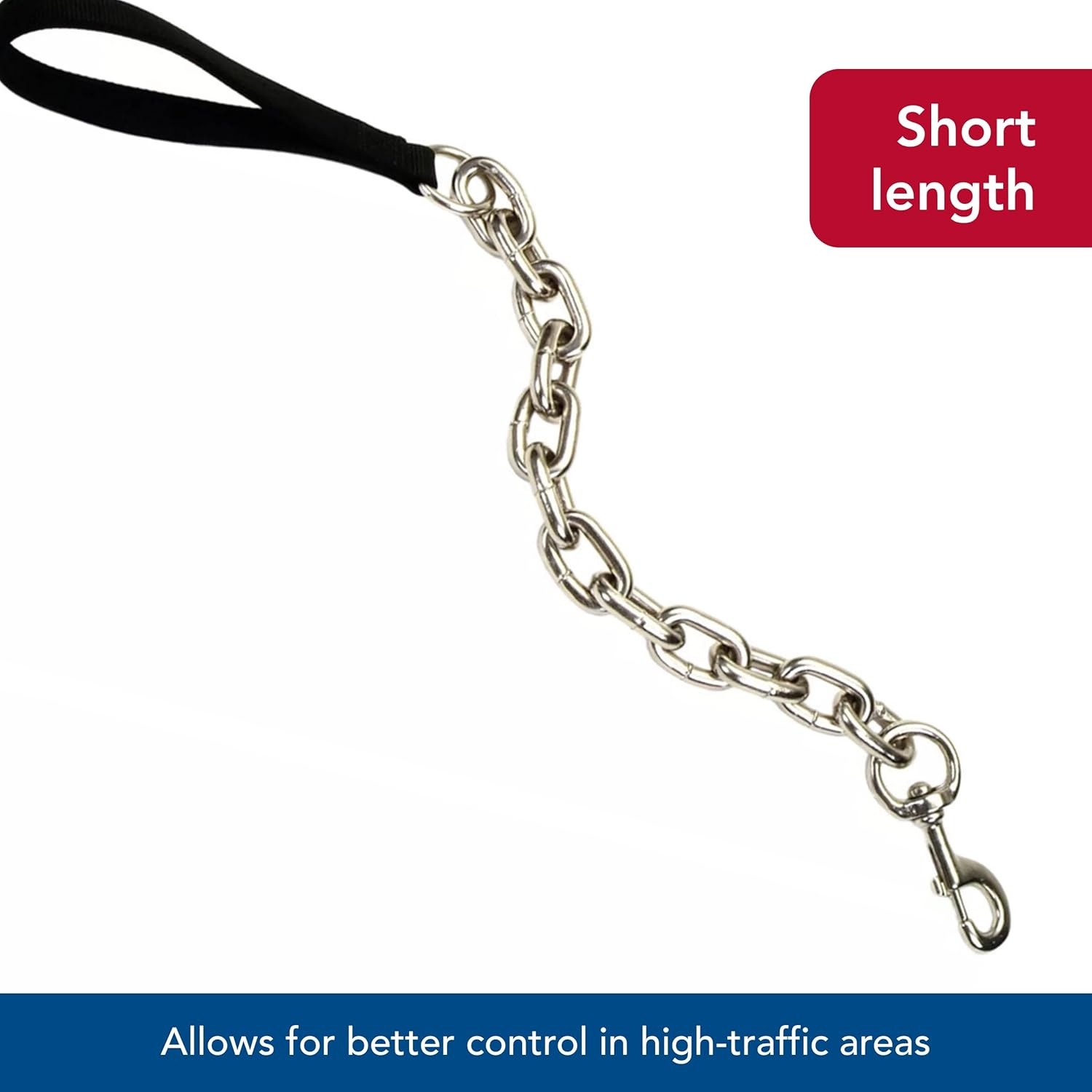 image:imageCoastal Pet Giant Chain Dog Traffic Leash with Nylon Handle Black 1 x 30Black