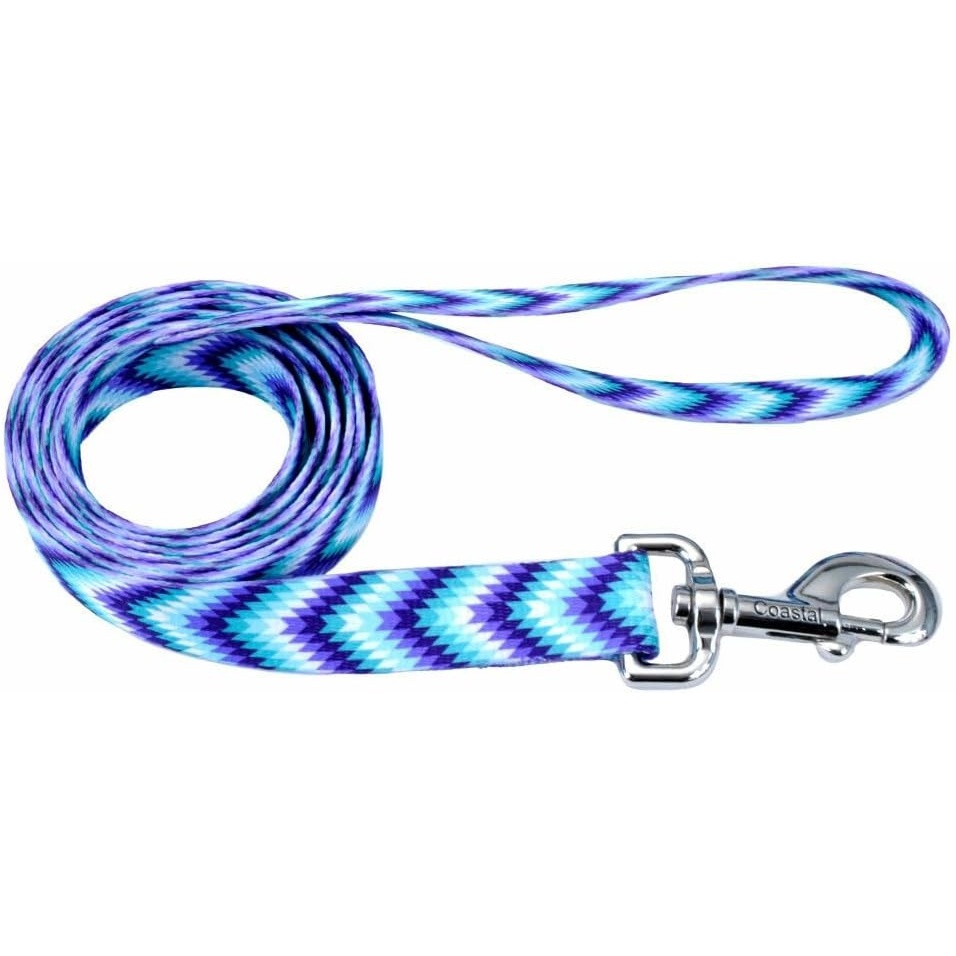 image:imageCoastal Styles Dog Leash Vibrant and Trendy Dog Leash Green and Pink Hunter Tropical Flower Print 38 x 6Teal Purple Diamonds