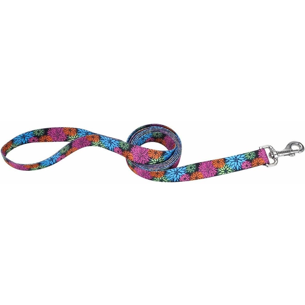 image:imageCoastal Styles Dog Leash Vibrant and Trendy Dog Leash Green and Pink Hunter Tropical Flower Print 38 x 6Wildflower