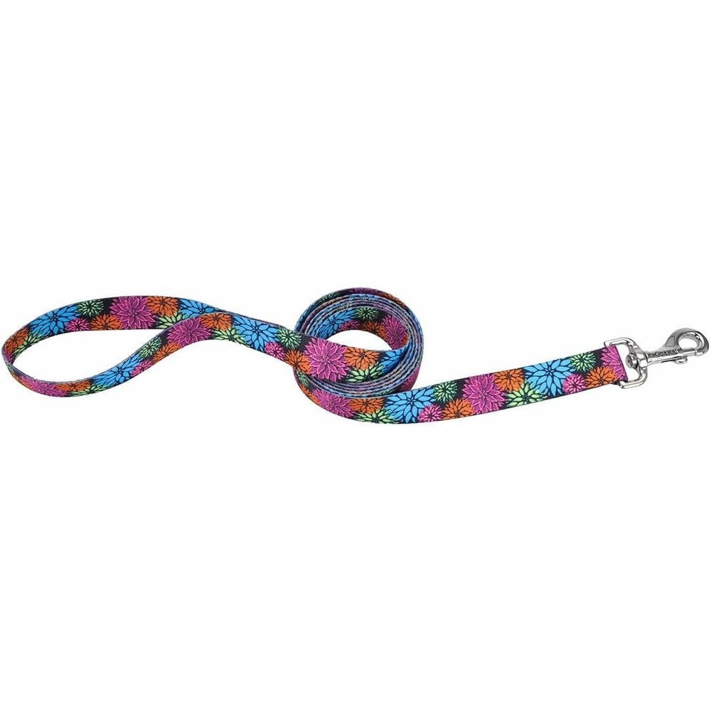 image:imageCoastal Styles Dog Leash Vibrant and Trendy Dog Leash Green and Pink Hunter Tropical Flower Print 38 x 6Wildflower