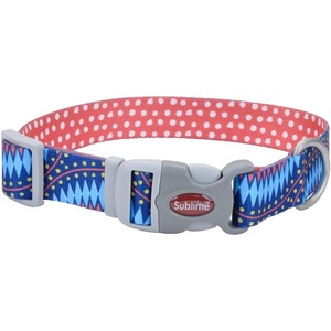 image:imageCoastal  Sublime  Adjustable Dog Collar Aztec Yellow Chevron 1 12 x 1826Blue Diamond Dots