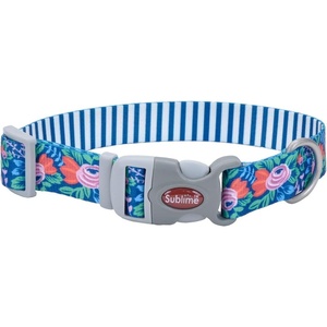 image:imageCoastal  Sublime  Adjustable Dog Collar Aztec Yellow Chevron 1 12 x 1826Flower Teal Stripe