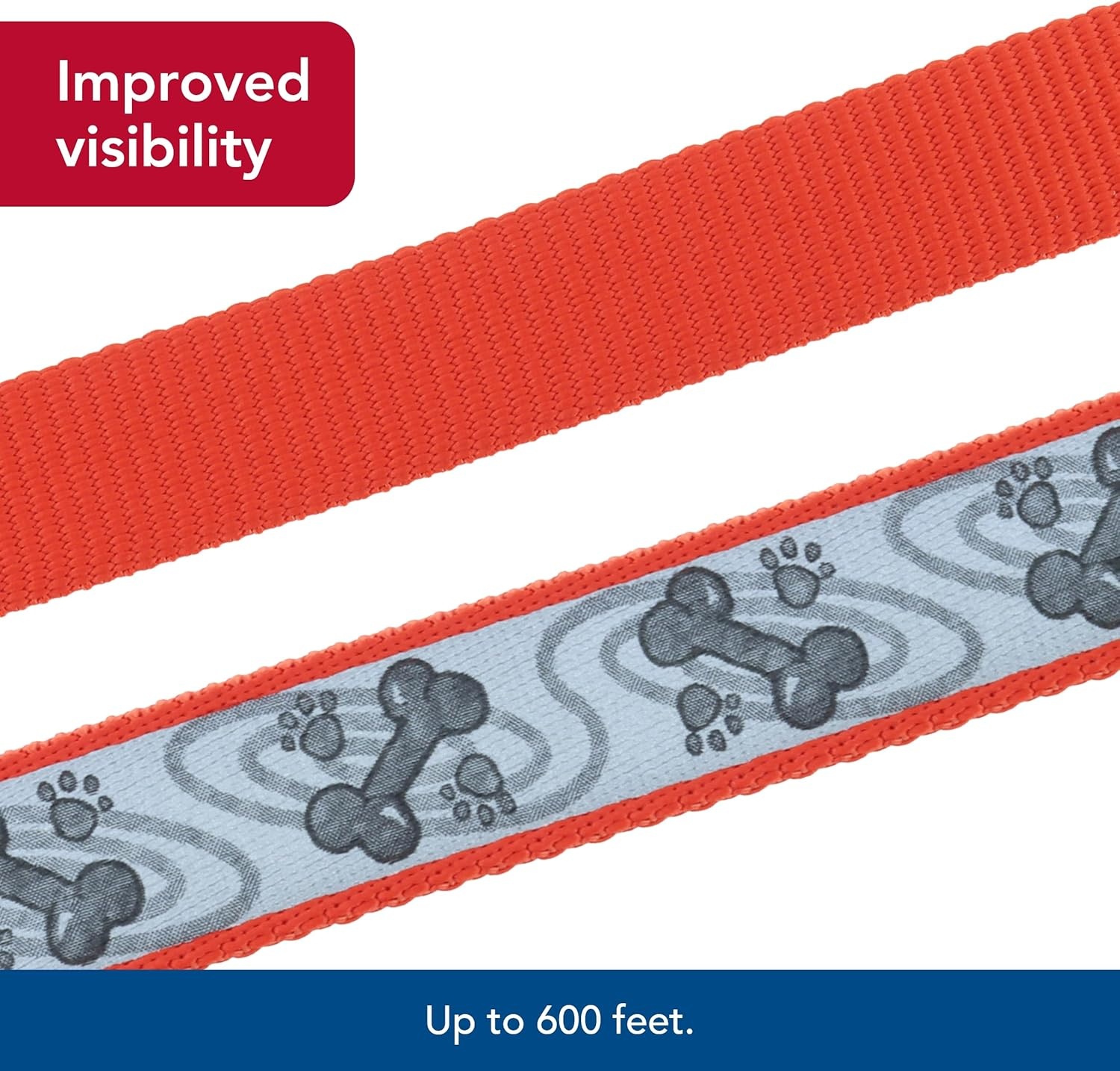 image:imageCoastal Lazer Brite Reflective Dog Leash Red Paws and Bones 1 x 06Skulls and Crossbones