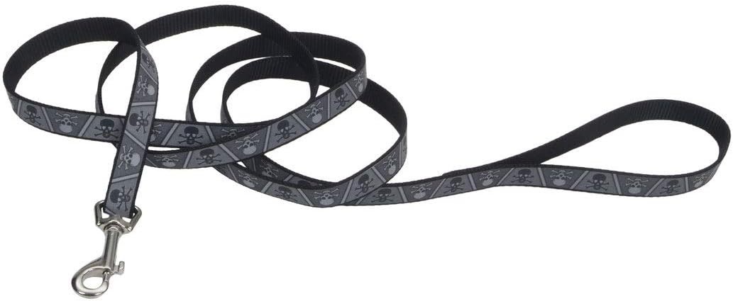 image:imageCoastal Lazer Brite Reflective Dog Leash Red Paws and Bones 1 x 06Skulls and Crossbones