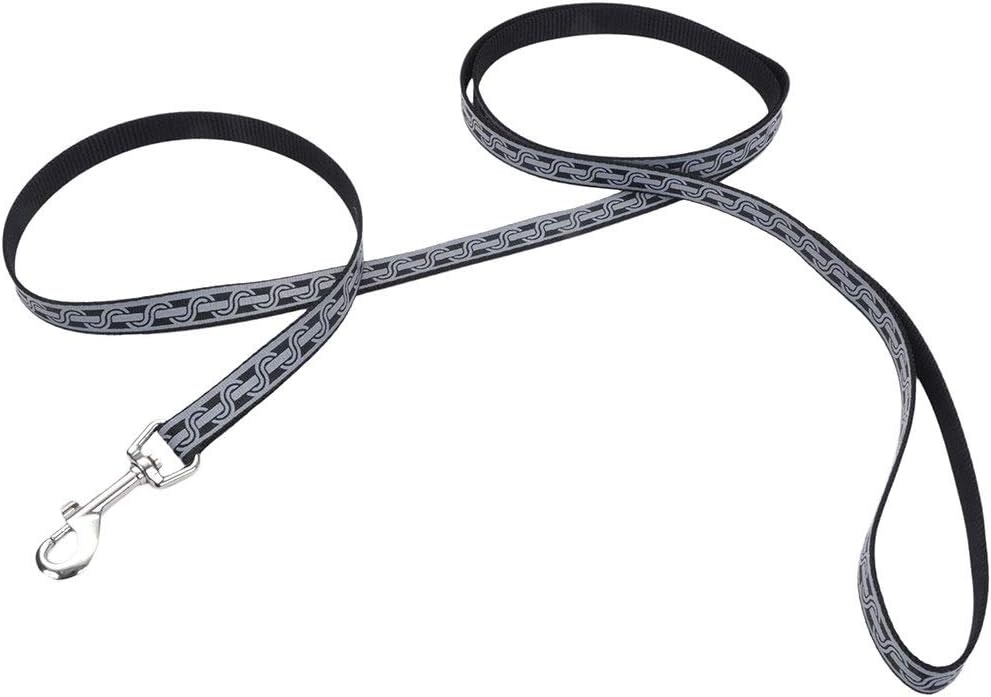 image:imageCoastal Lazer Brite Reflective OpenDesign Dog Leash Pink Zebra 58 x 06Black Chain Link