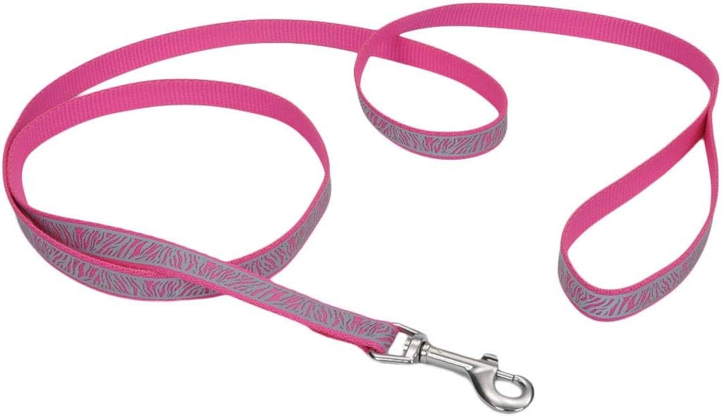 image:imageCoastal Lazer Brite Reflective OpenDesign Dog Leash Pink Zebra 58 x 06Pink Zebra