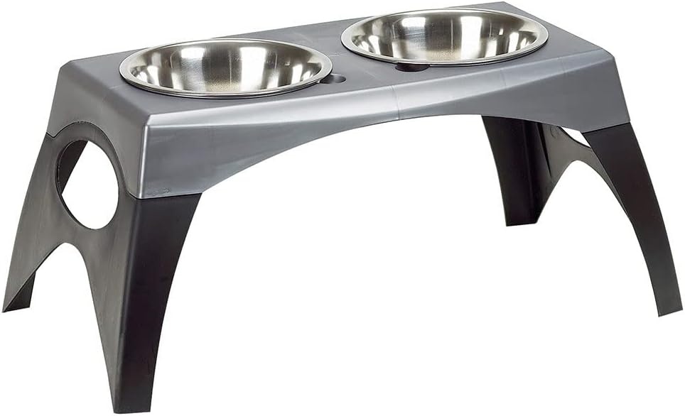 image:imageCoastal Pet Maslow Elevated Feeder Single Pack Grey and Black Medium