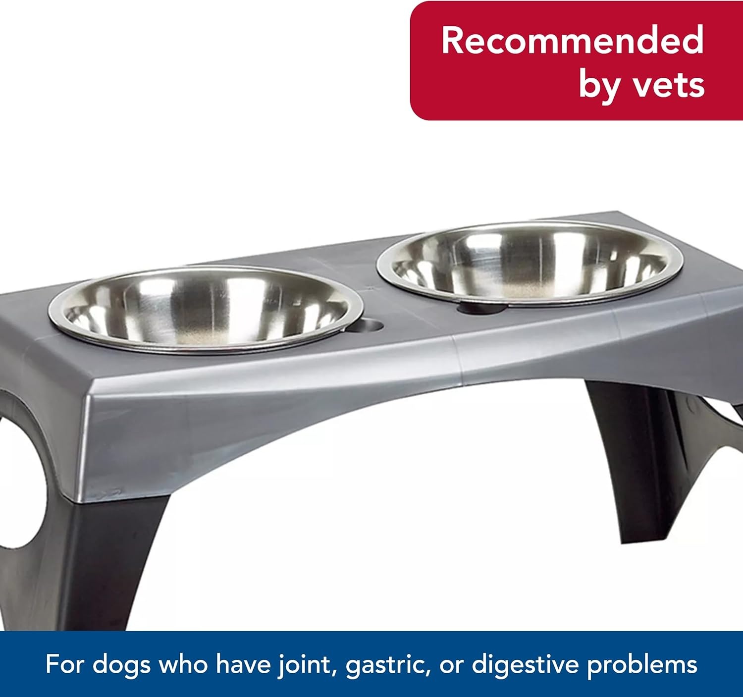 image:imageCoastal Pet Maslow Elevated Feeder Single Pack Grey and Black Medium