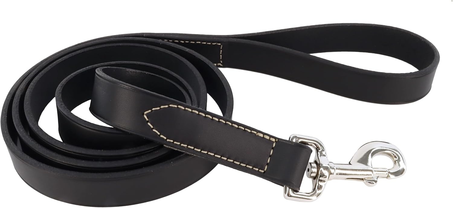 image:imageCoastal Pet Circle T Oak Tanned Leather Dog Leash Durable Dog Accessory Perfect for Leash Training Comfortable Tool for Puppies amp Dogs Made from FullGrain Leather Red 38 x 6Black