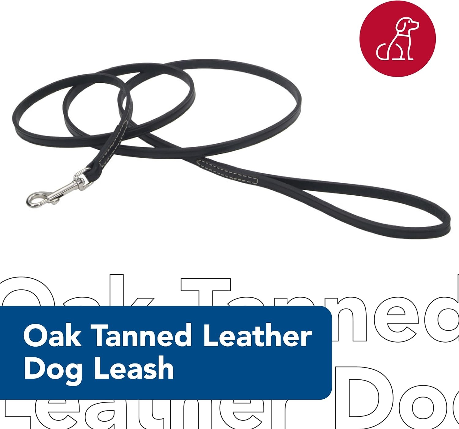 image:imageCoastal Pet Circle T Oak Tanned Leather Dog Leash Durable Dog Accessory Perfect for Leash Training Comfortable Tool for Puppies amp Dogs Made from FullGrain Leather Red 38 x 6Red