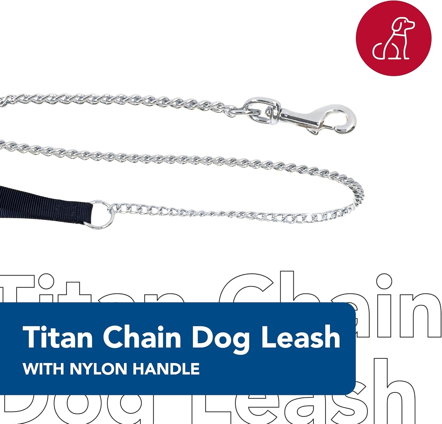 image:imageCoastal Pet Titan Chain Dog Leash with Comfortable Handle Durable Metal Dog Leash HeavyDuty Dog Leash for Puppies amp Dogs Quality Dog Supplies Black 2 mm x 4Black