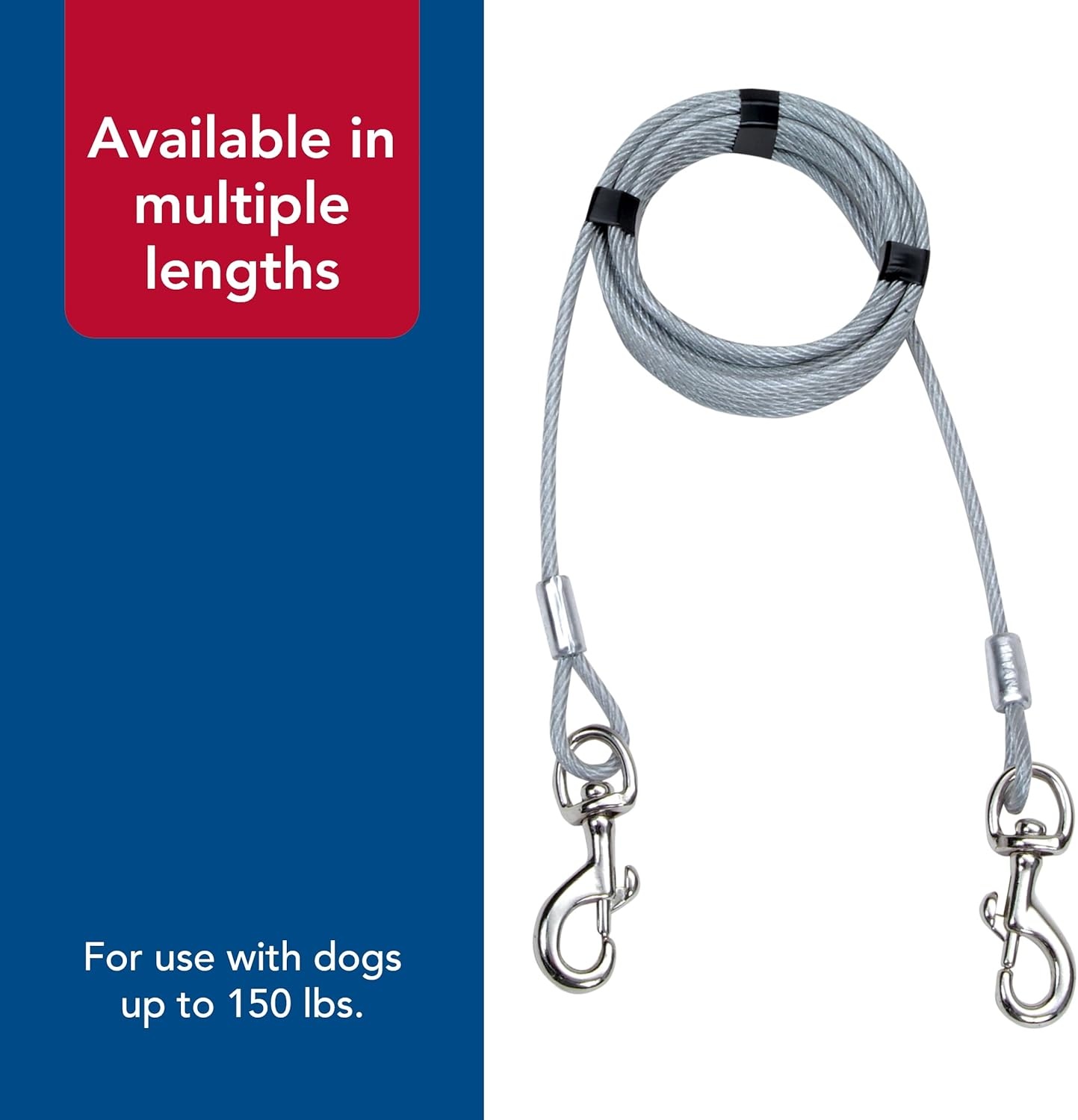 image:imageCoastal Pet Titan Giant Cable Dog Tie Out HeavyDuty Dog Tie Out Cable Cable Tie Out for Dogs up to 150 lbs RustResistant Pet Tie Out Cable Quality Dog Supplies 1030 Pack of 1