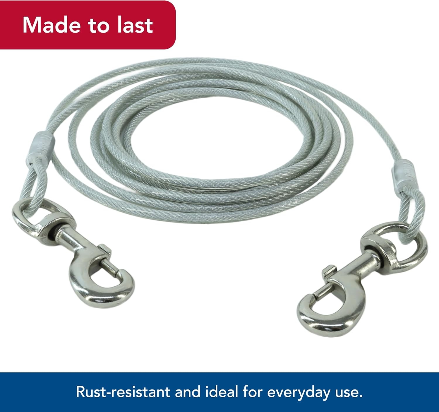 image:imageCoastal Pet Titan Giant Cable Dog Tie Out HeavyDuty Dog Tie Out Cable Cable Tie Out for Dogs up to 150 lbs RustResistant Pet Tie Out Cable Quality Dog Supplies 1030 Pack of 1