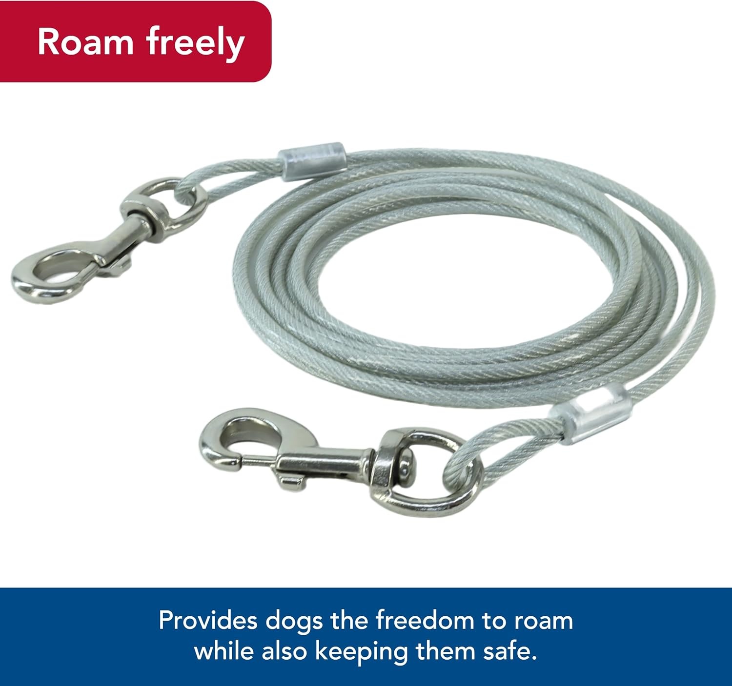 image:imageCoastal Pet Titan Giant Cable Dog Tie Out HeavyDuty Dog Tie Out Cable Cable Tie Out for Dogs up to 150 lbs RustResistant Pet Tie Out Cable Quality Dog Supplies 1015 Pack of 1