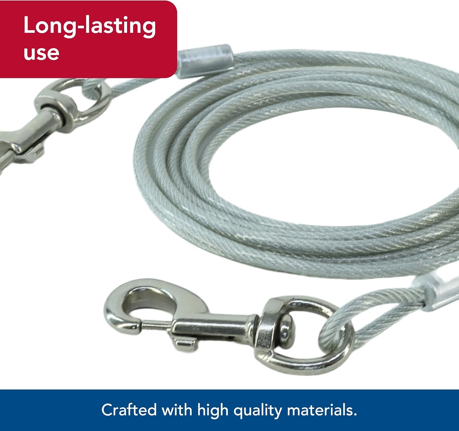 image:imageCoastal Pet Titan Giant Cable Dog Tie Out HeavyDuty Dog Tie Out Cable Cable Tie Out for Dogs up to 150 lbs RustResistant Pet Tie Out Cable Quality Dog Supplies 1010 Pack of 1