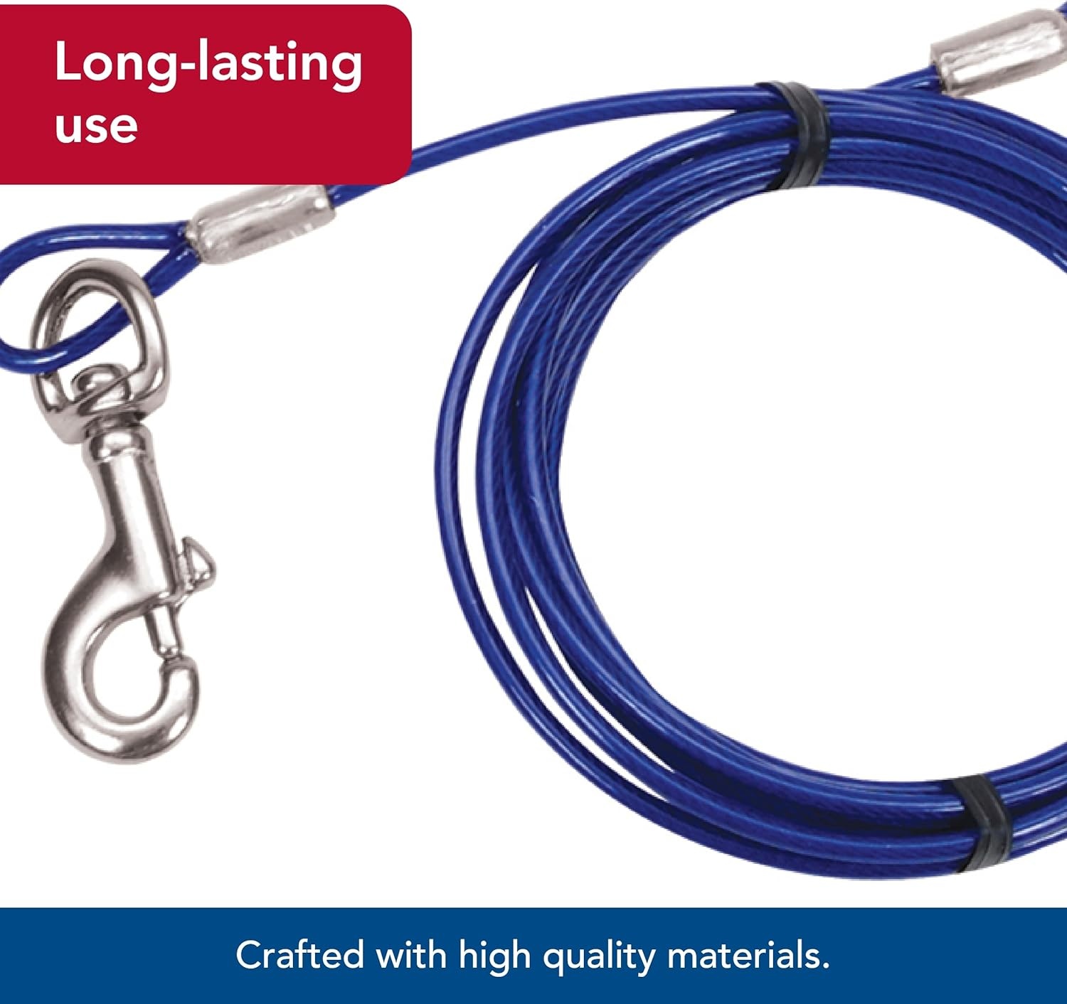 image:imageCoastal Pet Titan Heavy Cable Dog Tie Out HeavyDuty Dog Tie Out Cable Cable Tie Out for Dogs up to 80 lbs RustResistant Pet Tie Out Cable Quality Dog Supplies 1520 Pack of 1
