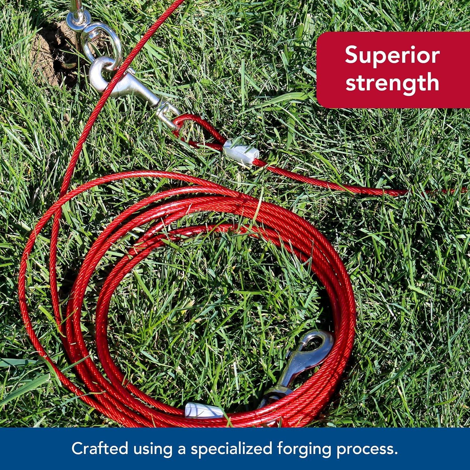 image:imageCoastal Pet Titan Heavy Cable Dog Tie Out HeavyDuty Dog Tie Out Cable Cable Tie Out for Dogs up to 80 lbs RustResistant Pet Tie Out Cable Quality Dog Supplies 1510 Pack of 1