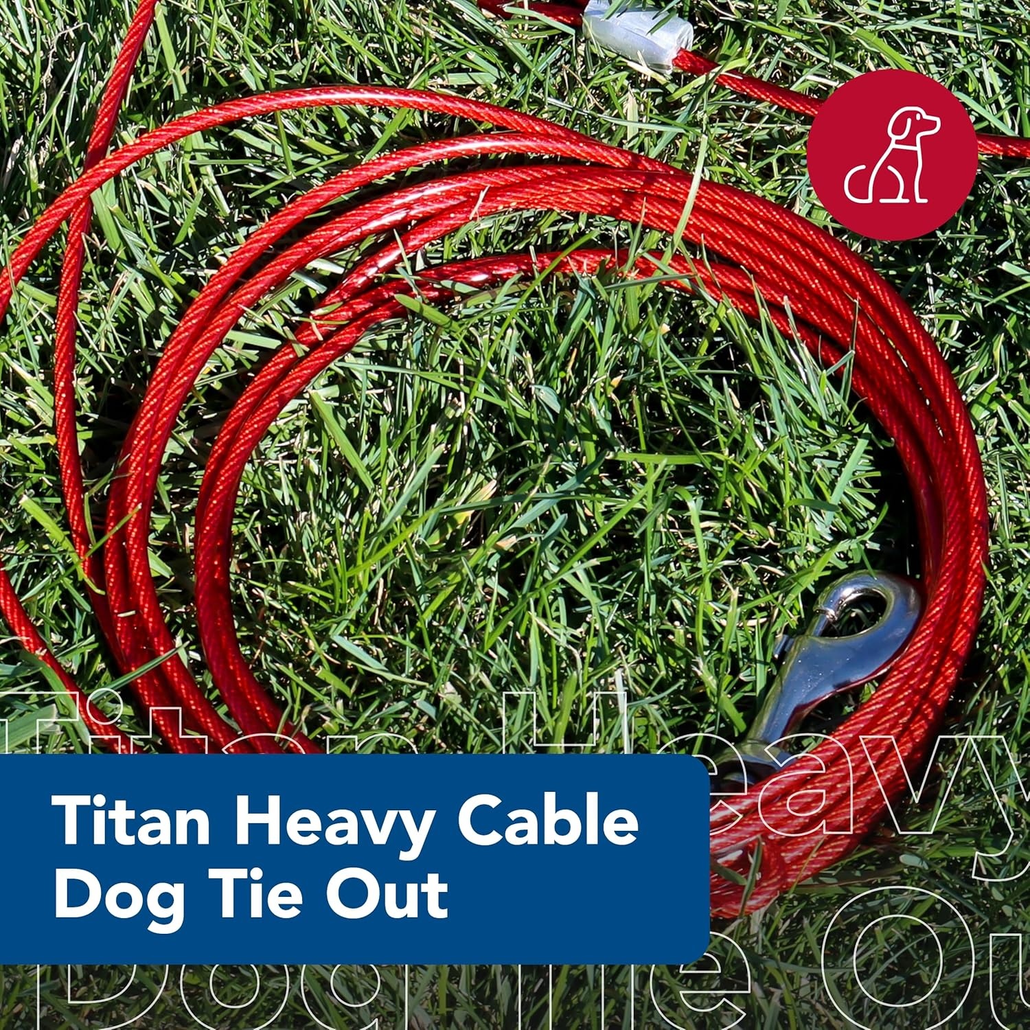 image:imageCoastal Pet Titan Heavy Cable Dog Tie Out HeavyDuty Dog Tie Out Cable Cable Tie Out for Dogs up to 80 lbs RustResistant Pet Tie Out Cable Quality Dog Supplies 1530 Pack of 1