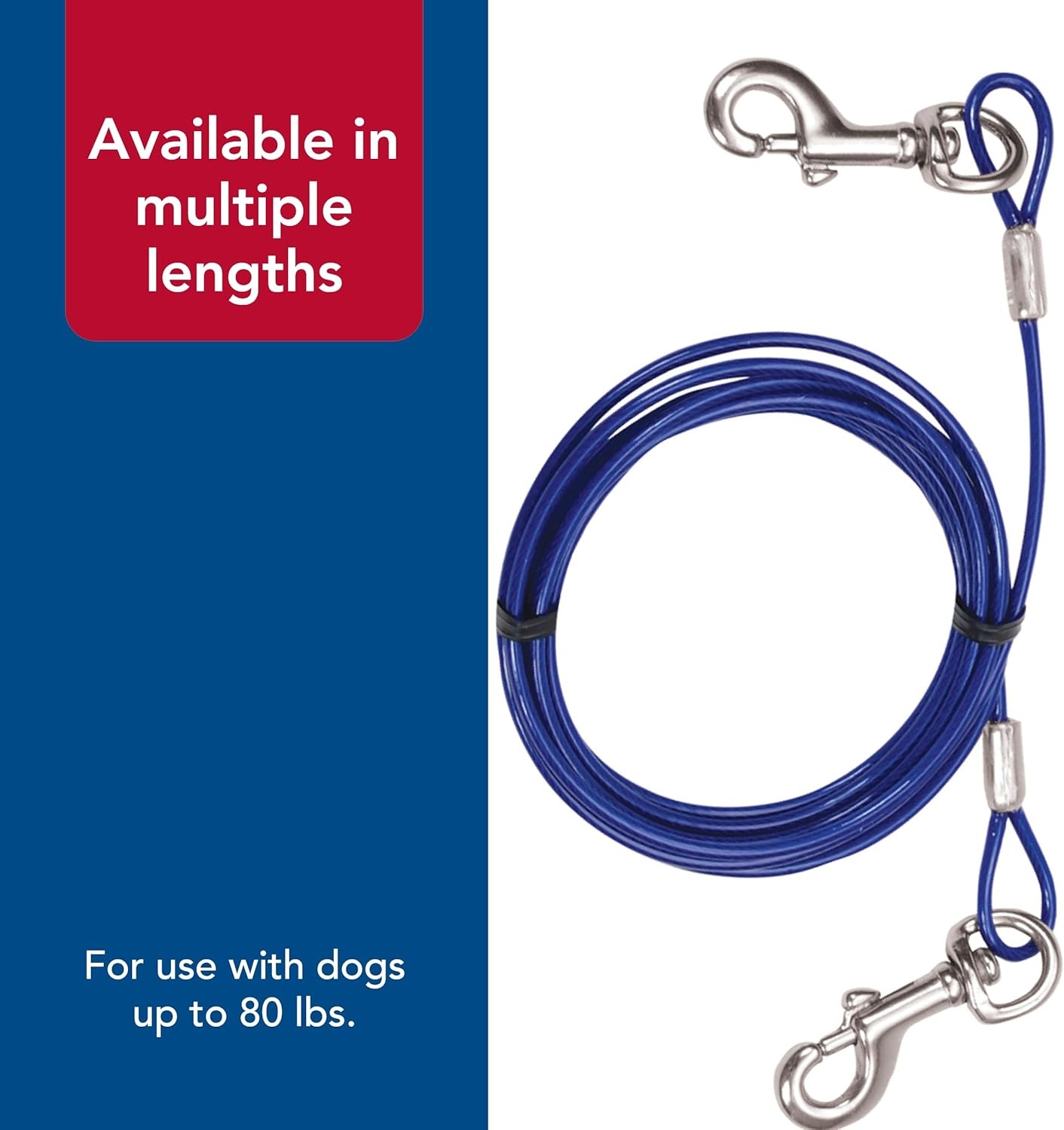 image:imageCoastal Pet Titan Heavy Cable Dog Tie Out HeavyDuty Dog Tie Out Cable Cable Tie Out for Dogs up to 80 lbs RustResistant Pet Tie Out Cable Quality Dog Supplies 1520 Pack of 1