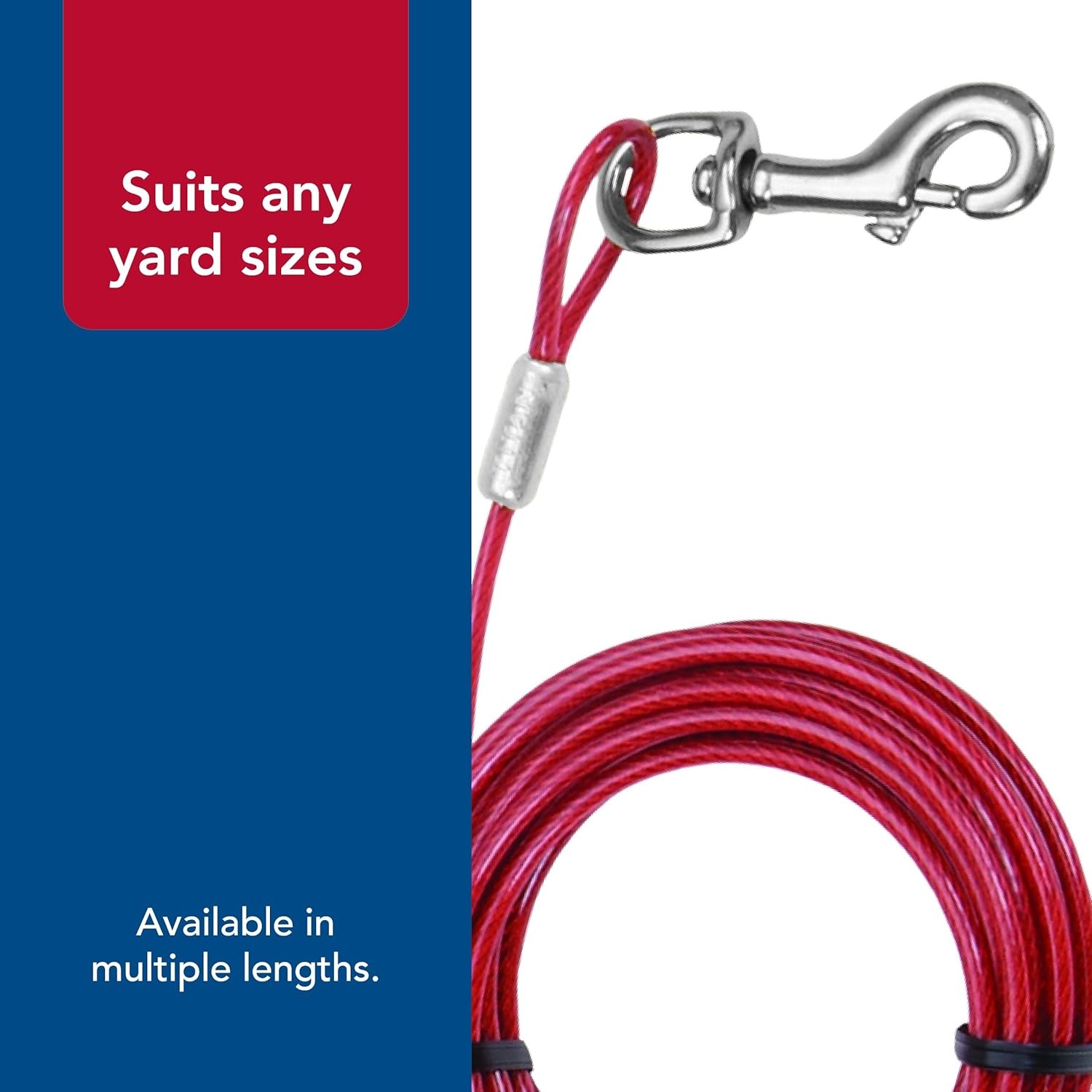 image:imageCoastal Pet Titan Heavy Cable Dog Tie Out HeavyDuty Dog Tie Out Cable Cable Tie Out for Dogs up to 80 lbs RustResistant Pet Tie Out Cable Quality Dog Supplies 1530 Pack of 1
