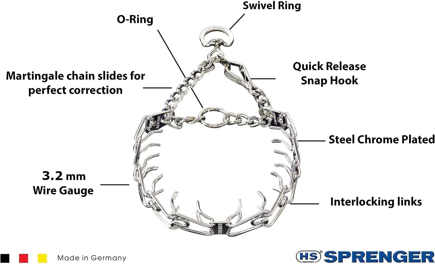 image:imageHerm Sprenger Chrome Plated Steel Training Prong Collar with Quick Release Snap for Dogs Small 225mm 16Inch Neck Size up to 1213 inchesSilver