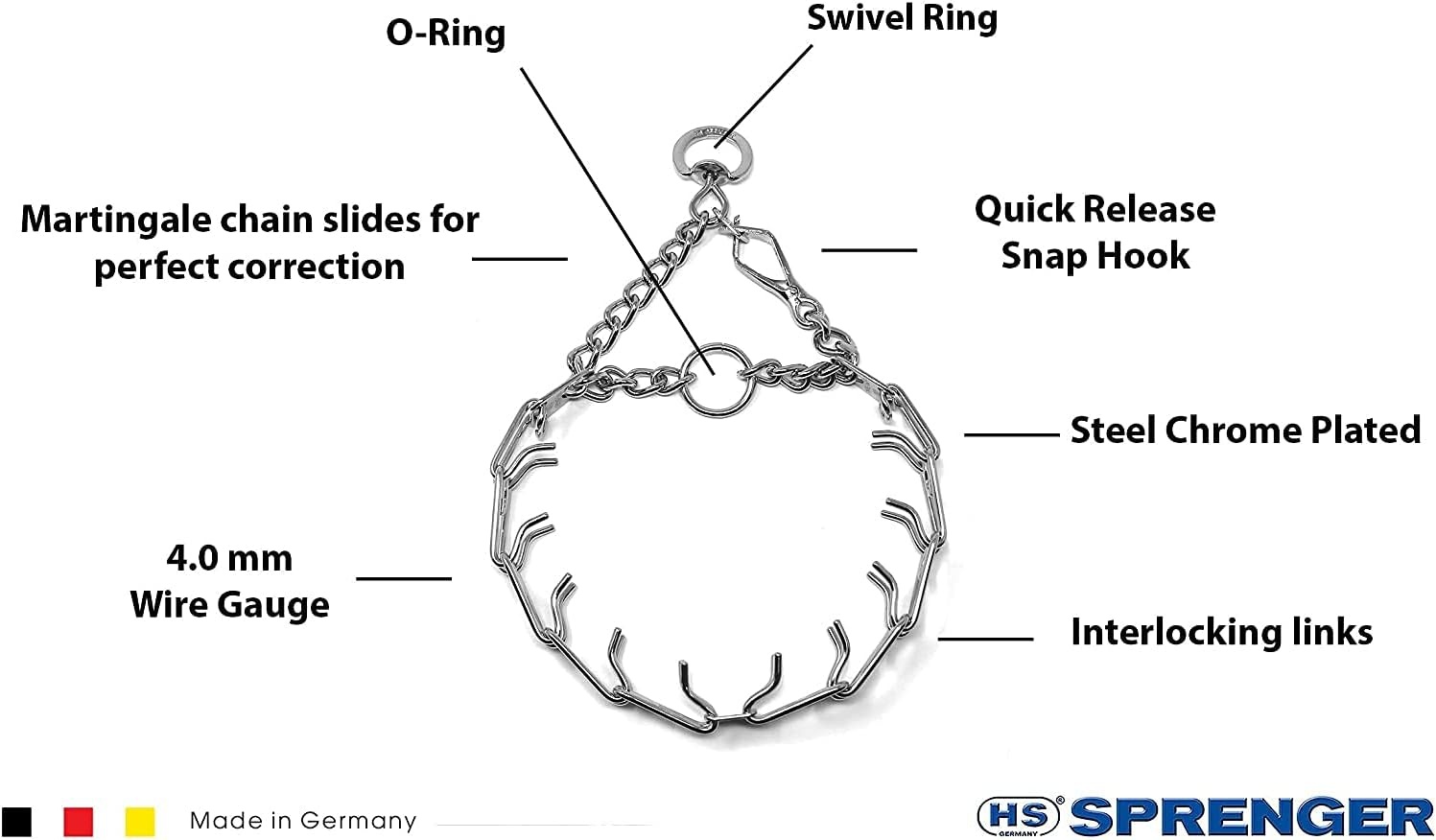 image:imageHerm Sprenger Chrome Plated Steel Training Prong Collar with Quick Release Snap for Dogs Small 225mm 16Inch Neck Size up to 1213 inchesSilver