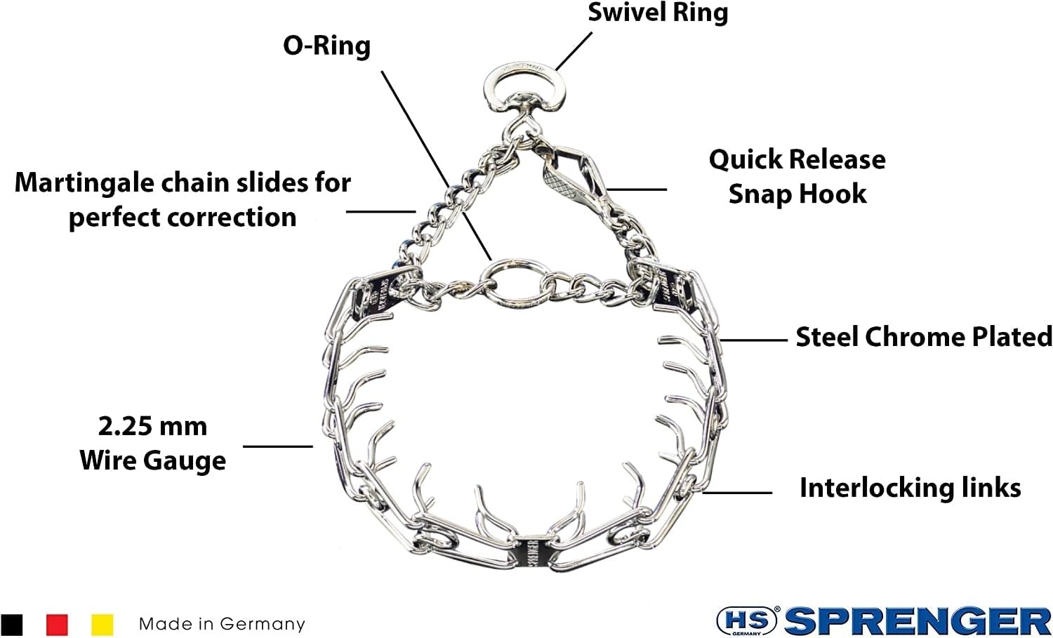 image:imageHerm Sprenger Chrome Plated Steel Training Prong Collar with Quick Release Snap for Dogs Small 225mm 16Inch Neck Size up to 1213 inchesSilver