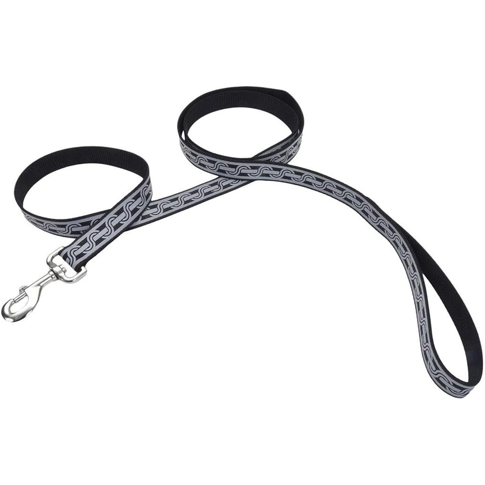 image:imageCoastal Lazer Brite Reflective OpenDesign Dog Leash Pink Zebra 58 x 06Black Chain Link