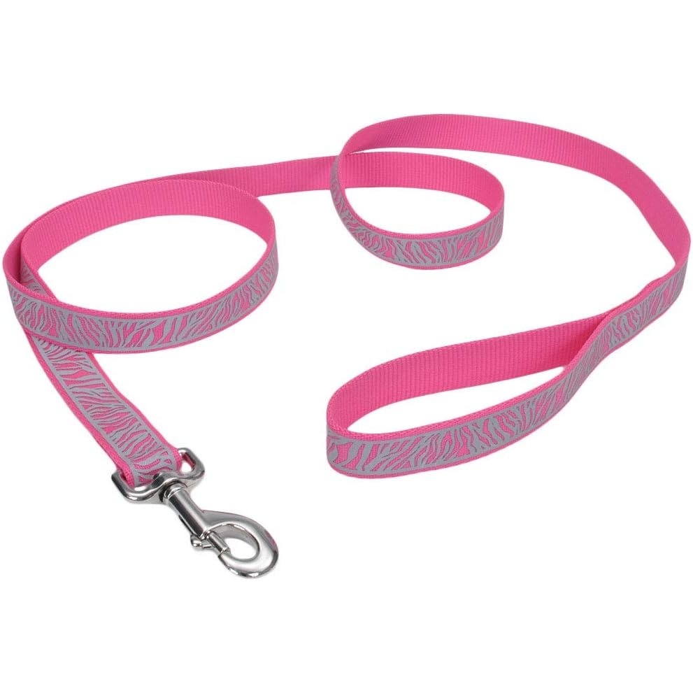 image:imageCoastal Lazer Brite Reflective OpenDesign Dog Leash Pink Zebra 58 x 06Pink Zebra