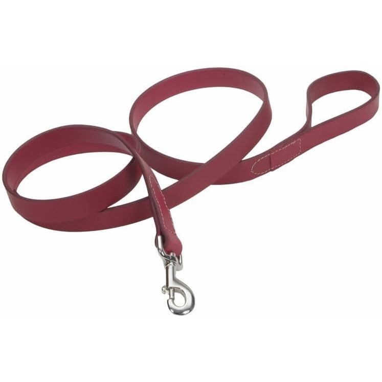 image:imageCoastal Pet Circle T Oak Tanned Leather Dog Leash Durable Dog Accessory Perfect for Leash Training Comfortable Tool for Puppies amp Dogs Made from FullGrain Leather Red 38 x 6Red