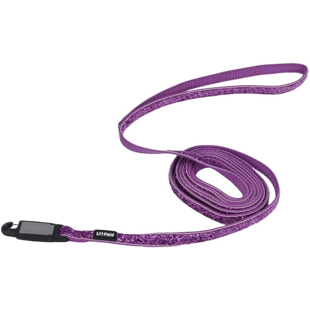 image:imageCoastal Pet Lil Pals Dog Leash with Glitter Overlay For Walking Small Pets Ensures Comfortable Stroll Lightweight Leash with OneHanded EZ Snap Orchid Sparkles 38 x6