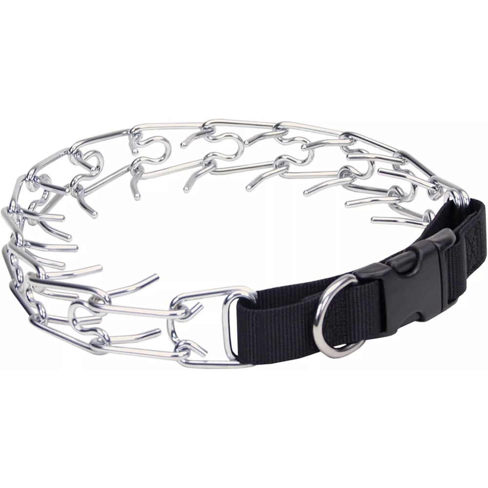 image:imageCoastal Pet Titan EasyOn Dog Prong Training Collar with Buckle Durable Metal Training Collar for Dogs with Side Release Buckle Black 33 mm x 20
