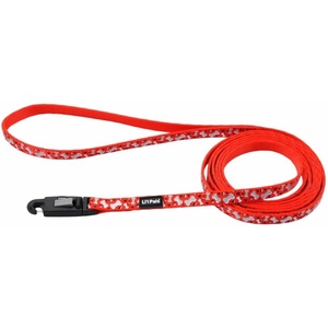 image:imageCoastal  Lil Pals Reflective Leash  ExtraNarrow Width and EZ Snap  Red with Reflective Bones and Triangles  38 x 6Bones and Triangles