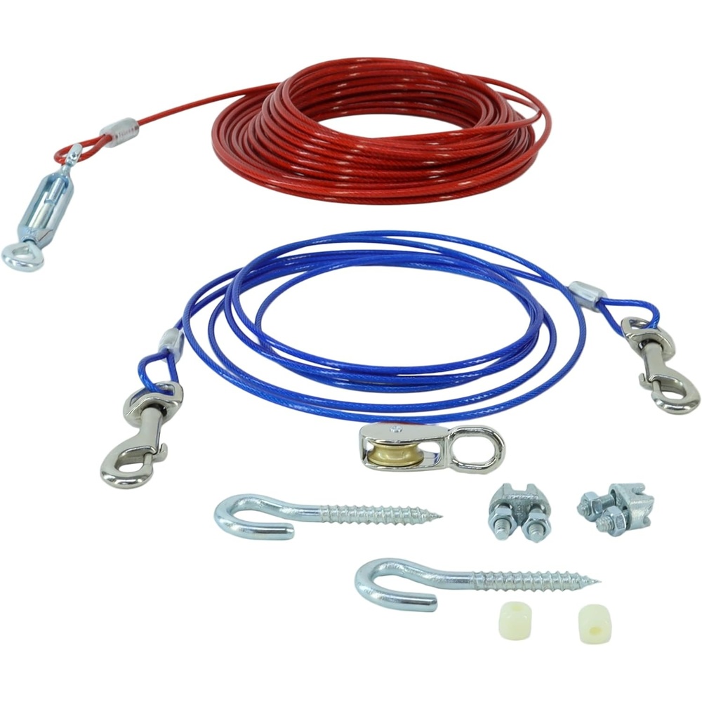image:imageCoastal Pet Titan Aerial Dog Run Cable Tie Out Durable Zipline for Backyard Effective Trolley System Includes Lead Line amp Hardware Works with Pets up to 50 lbs 50