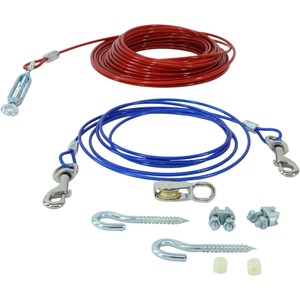 image:imageCoastal Pet Titan Aerial Dog Run  Cable Tie Out  Durable Zipline for Backyard  Effective Trolley System  Includes Lead Line amp Hardware  Works with Pets up to 50 lbs  50
