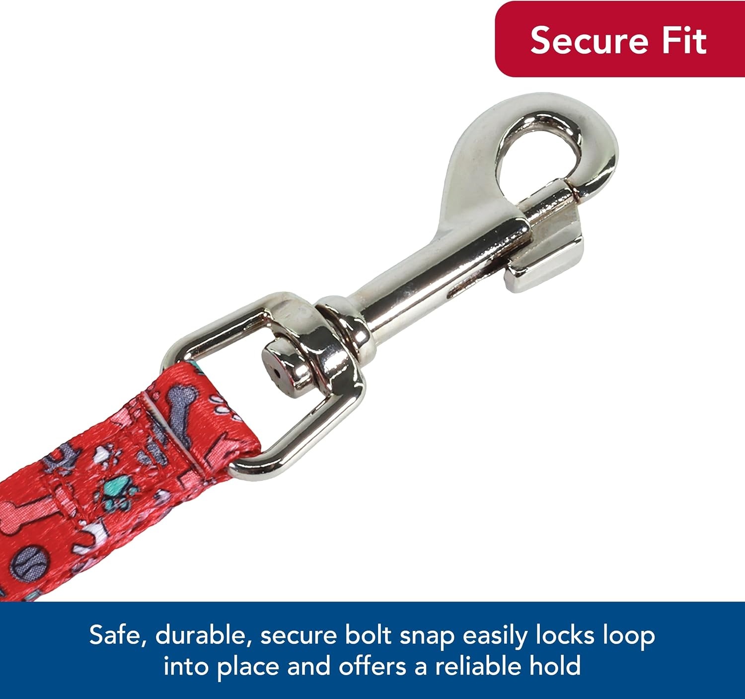 image:imageCoastal Pet Styles Adjustable Grooming Loop with Bolt Snap 38 x 18 Red Bones 2 Pack