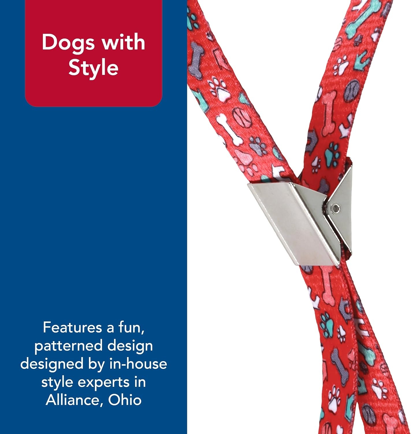 image:imageCoastal Pet Styles Adjustable Grooming Loop with Bolt Snap 38 x 18 Red Bones 2 Pack