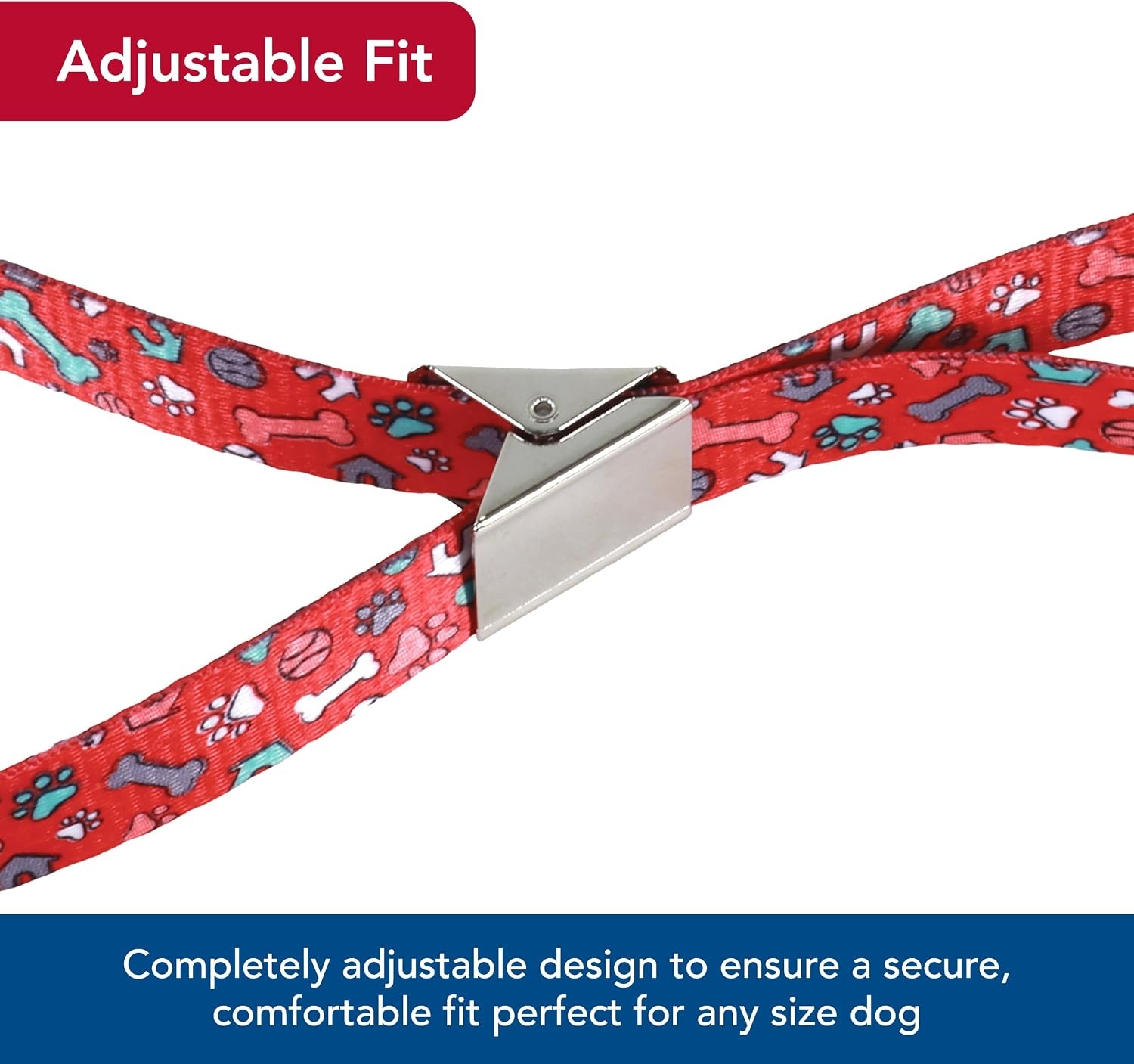 image:imageCoastal Pet Styles Adjustable Grooming Loop with Bolt Snap 38 x 18 Red Bones 2 Pack